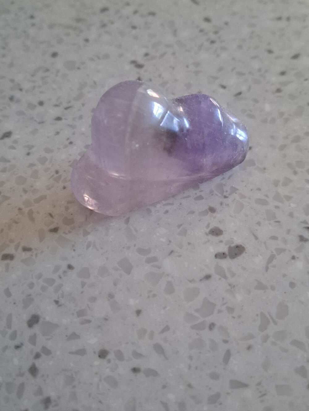 Amethyst Polished Stone Heart Carving